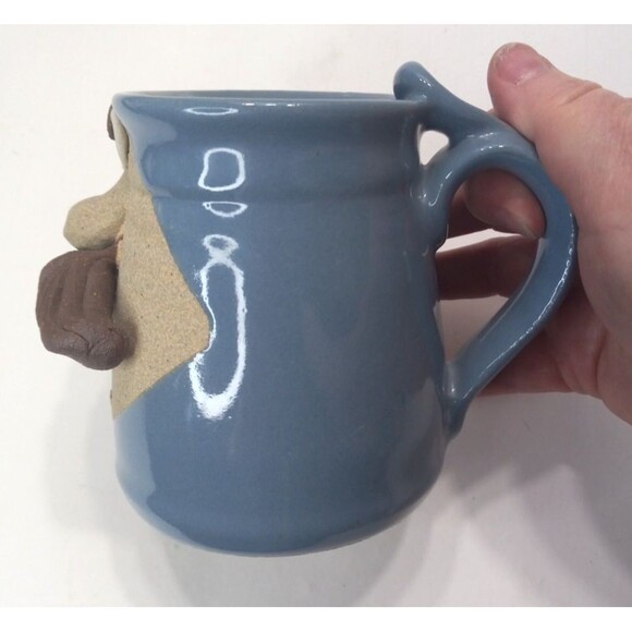 Vintage Ugly Funny 3D Face Moustache Mug Stoneware Pottery Kitsche Coffee *C2 - Picture 4 of 7